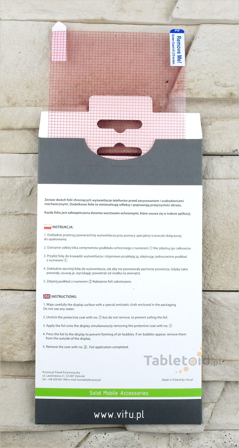 folia 7 cali w pudełku